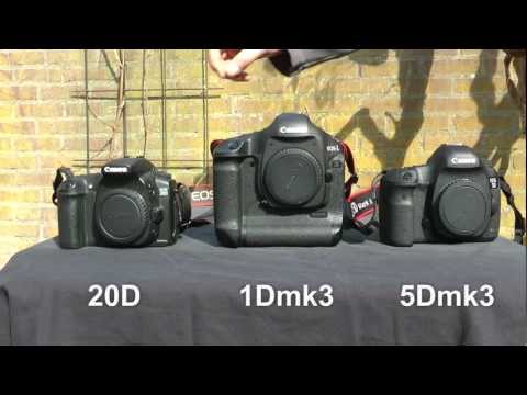 Shutter sound, display and cropfactor comparison between Canon EOS 20D, 1D Mark III and 5D Mark III