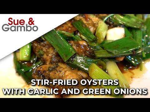 Chinese Stir Fry Oysters with Garlic and Green Onions Recipe