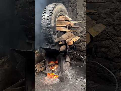 A Huge Wooden Blocks & Iron Rod Tore This Truck Tyre Apart. But The Restoration is Brilliant #reels