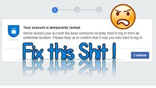 How to fix Your Facebook Account Temporarily Locked 2018