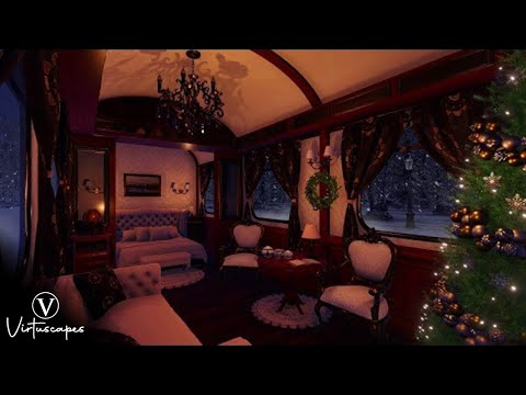 Christmas Orient Express | Winter Night Train Ambience | Wind, Snow & Blizzard Sounds
