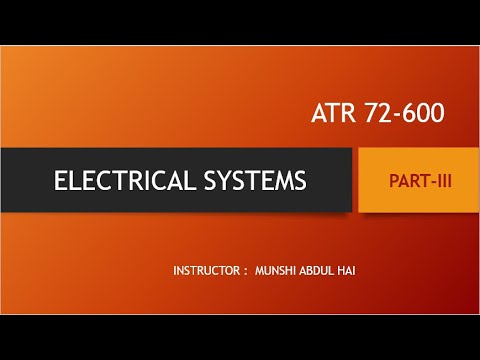 ATR 72-600 Electrical Systems Part III