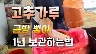 고춧가루 금방 빻아서 1년 이상 오래 두고 먹은법 !! 고추가루 오래 보관법
