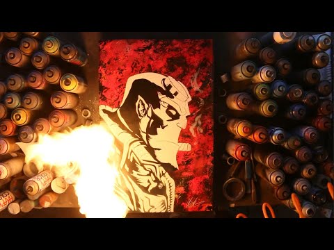 HellBoy - SPRAY PAINT ART by Skech ( GLOW IN THE DARK )