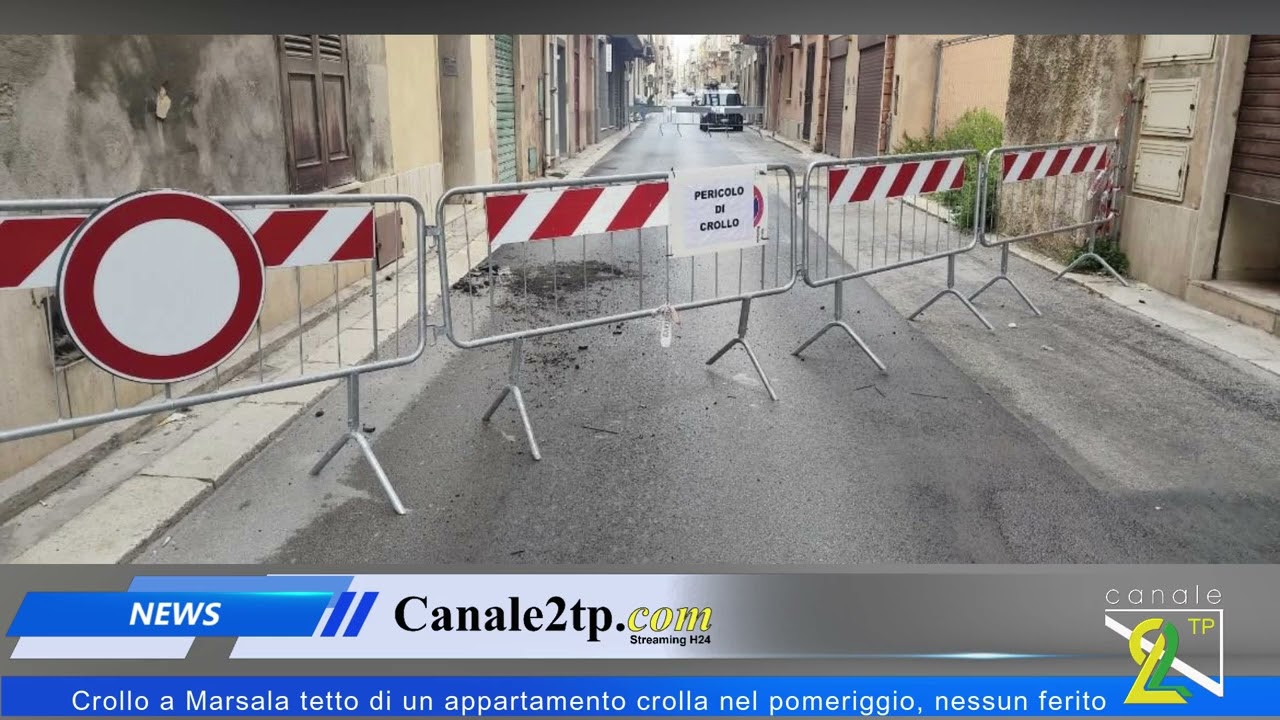 Crollo a Marsala: tetto di un appartamento crolla nel pomeriggio, nessun ferito