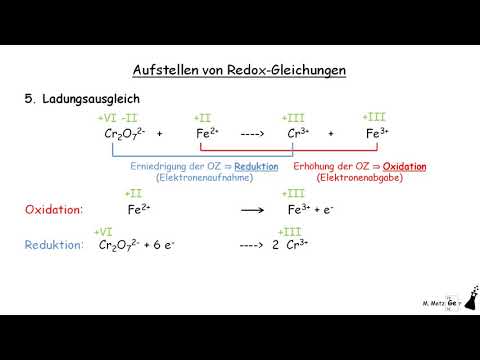 Redoxgleichungen aufstellen 2 Erklärvideo Redox Stoff- und Ladungsausgleich