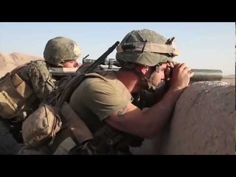 Recon Marine Sniper Spotter in Afghanistan