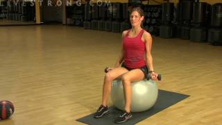 Biceps Curl with a Balance Ball exercise video thumbnail