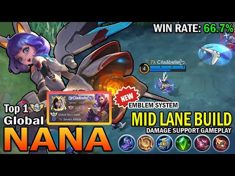 NANA TOP GLOBAL GAMEPLAY | MID LANE BUILD, DAMAGE SUPPORT GAMEPLAY | MOBILE LEGENDS