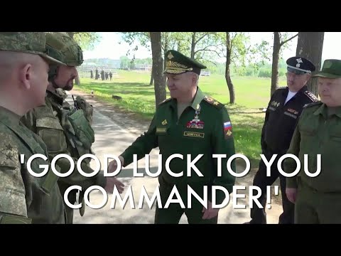 Russia's Shoigu reviews combat training for newly contracted soldiers