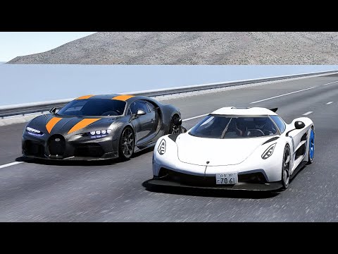 KOENIGSEGG JESKO ABSOLUT Vs BUGATTI CHIRON SUPER SPORT 300+ | 20KM DRAG RACE 🔥
