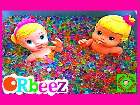 ORbeez Bath Baby Alive Doll Challenge The Worlds Tiniest Baby Hunt Kids Balloons and Toys Video