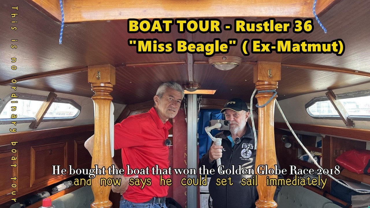 Rustler 36 Boat Tour - He just bought the boat that won the #GGR2018 and says he could set sail now