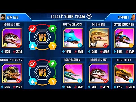 NDOMINUS REX VS INDOMINUS REX GEN 2 | JURASSIC WORLD THE GAME