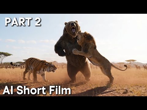 SIMBA & SHERE KHAN vs BEAR KING REDMAUL: The Clash of Kings Part 2 – AI Short Film