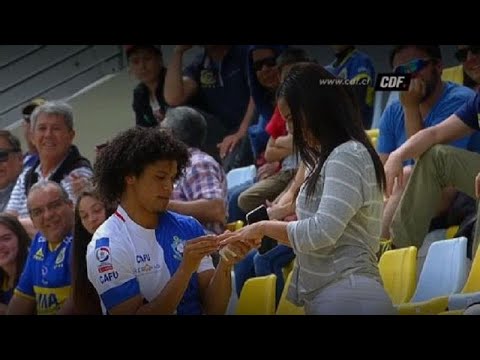 Watch: Footballer celebrates goal by proposing to girlfriend