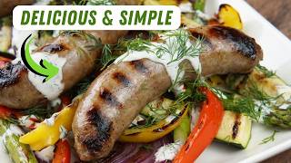20-Minute Grilled Brat & Veggie Platter