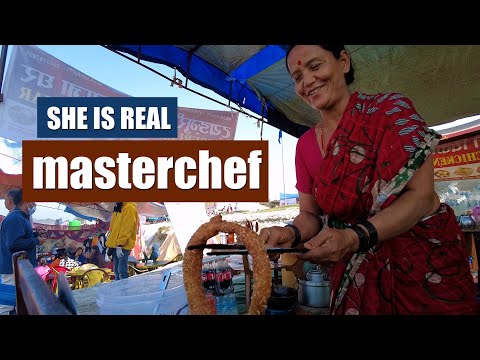 Best Street Food in Nepal || Amazing Sel Roti Maker in Nepal || NEPALI STREET FOOD || NEPAL 38