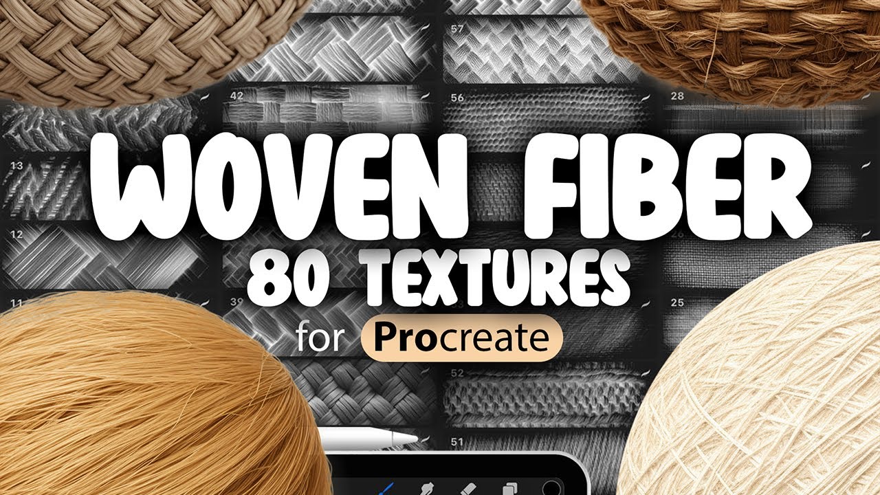 Woven Fiber Textures Brushes for Procreate 🔥