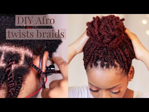 Afro kinky twist braids on natural hair