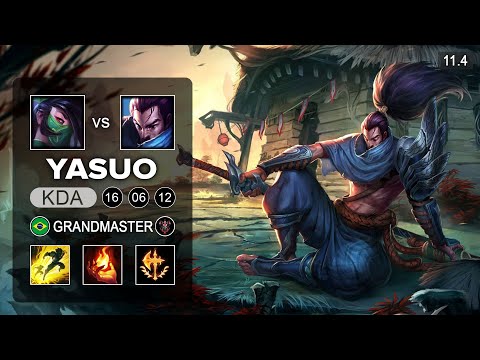 Yasuo Mid vs Akali - BR Challenger Patch 11.4