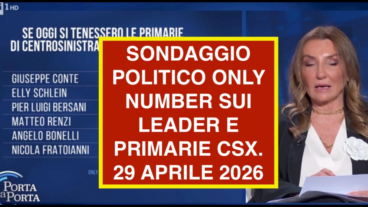 SONDAGGIO POLITICO ONLY NUMBER SUI LEADER E PRIMARIE CSX. 29 APRILE 2026