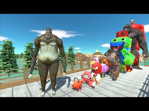 Titan Beast vs Colossal Titan PYRAMID DEATH RUN - Animal Revolt Battle Simulator