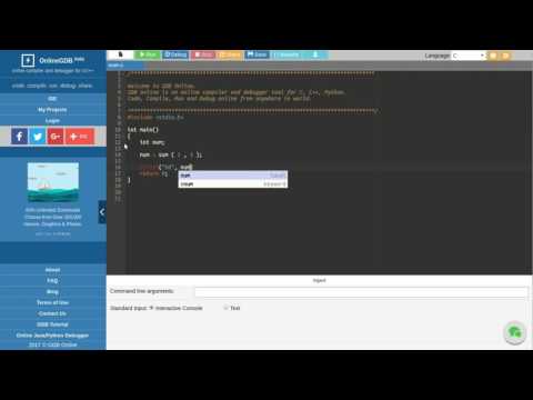 Run and Debug C program with OnlineGDB.com