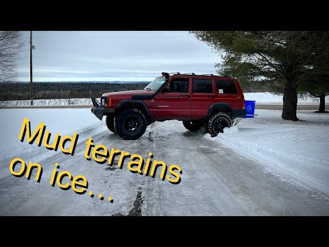 Mud Terrains vs Dedicated Winter Tires on ice: Totally expected outcome
