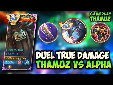 THAMUZ vs ALPHA ADU TRUE DAMAGE DI EXP LANE‼️GAMEPLAY TOP GLOBAL THAMUZ - Mobile Legends