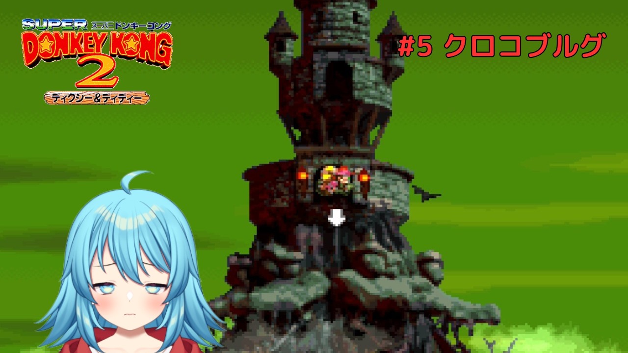 【#スーパードンキーコング2】山頂のとりで クロコブルグ #5 【#Vtuber #新人Vtuber】