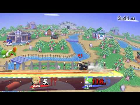 Super Smash Bros. Wii U For Glory - J-AERIAL (Cloud) VS Yoshi