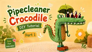 DIY Pipe Cleaner Crocodile Tutorial 🐊 | Easy Chenille Stem Craft for Beginners