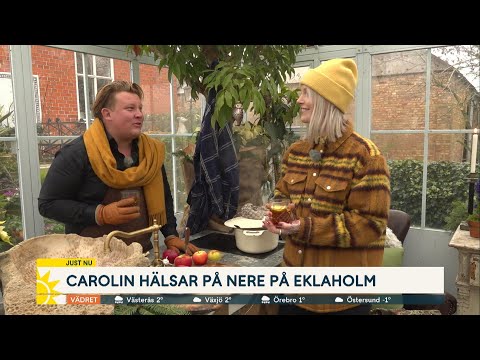 Carolin hälsar på Karl fredrik på Eklaholm - Nyhetsmorgon (TV4)