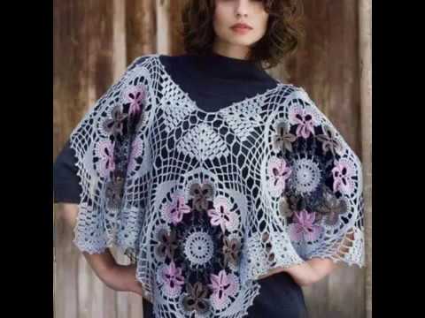 Poncho capa fantezie crosetat,schema inclusa