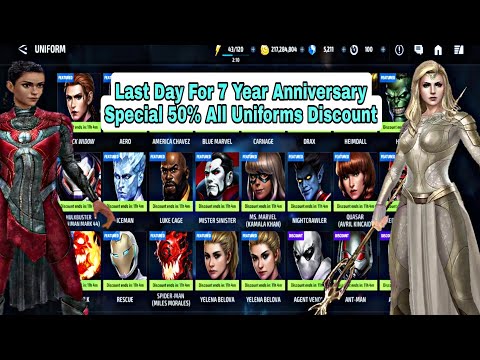 Last Day For 7 Year Anniversary Special 50% All Uniforms Discount - Marvel Future Fight