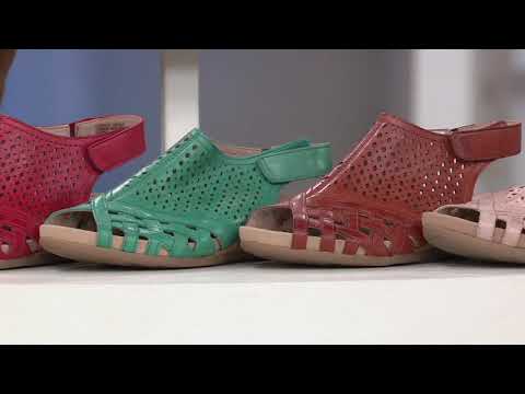 Earth Leather Perforated Wedge Sandals- Pisa Galli on QVC