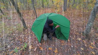CAMPING In HEAVY RAIN + Overnight Tent Camping !!