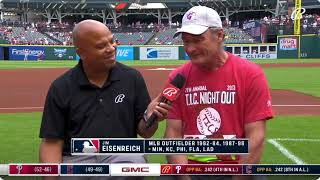 Former major leaguer Jim Eisenreich speaks at seventh annual T.I.C. Night Out event