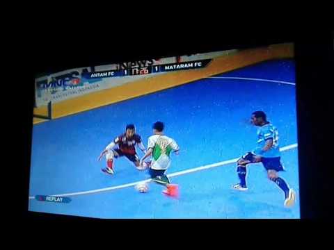 Gol dari Antam FC saat melawan Mataram FC