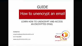 How to open an encrypted 365 Outlook email (HLP001)