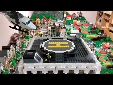 Bau einer Lego Stadt Teil 129. - Hubschrauber & Landeplatz auf dem Hochhaus