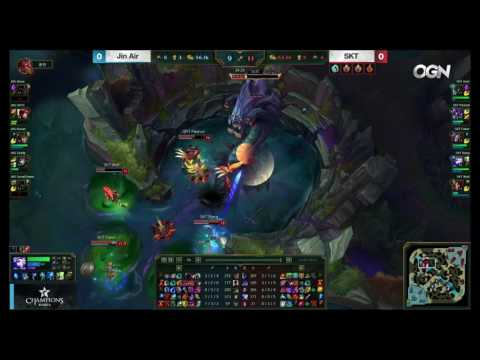 JAG vs SKT Highlights Game 1 LCK Spring 2017 W1D2 Jin Air Green Wings vs SK Telecom T1