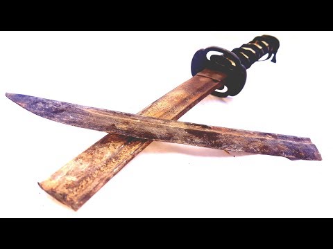 Restoration a broken sword - Restoration old rusty sword - Restore Japanese sword