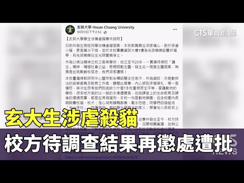 玄大生涉虐殺貓　校方待調查結果再懲處遭批
