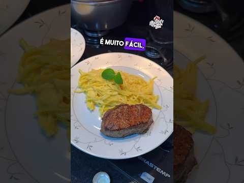 Macarrão Alfredo acompanhado de filet mignon#shorts