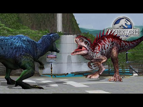 YUTYRANNUS VS INDOMINUS REX - JURASSIC BATTLE || JURASSIC WORLD THE GAME