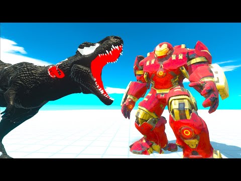 MARVEL HERO HULK BUSTER VS VENOM T-REX DEATH RUN - Animal Revolt Batlle Simulator 2023