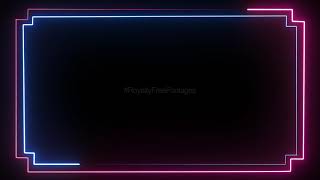 Neon lines border animation background template | neon background video loop | Royalty Free Footages