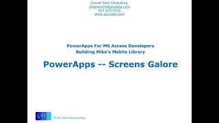 Mike's Mobile Library - PowerApps Screens Galore